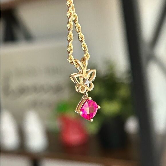 14k Rope Chain with 10k Gold Pendant - Picture 9 of 11